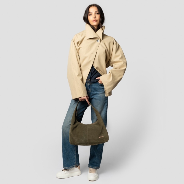 Sneakers Alexander Smith chloe borsa a spalla in suede verde oliva - 7