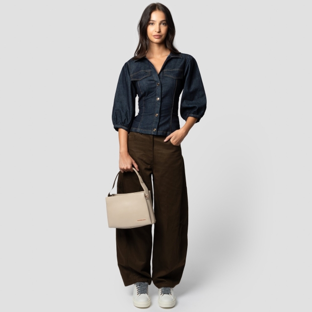 Sneakers Alexander Smith cindy borsa a spalla con tracolla in pelle bottalata beige - 7