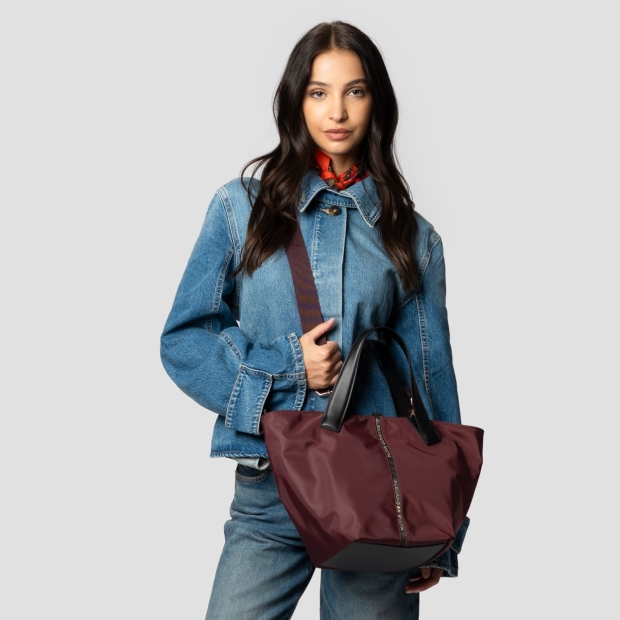 Sneakers Alexander Smith lauren medium borsa a mano con tracolla in nylon bordeaux - 2