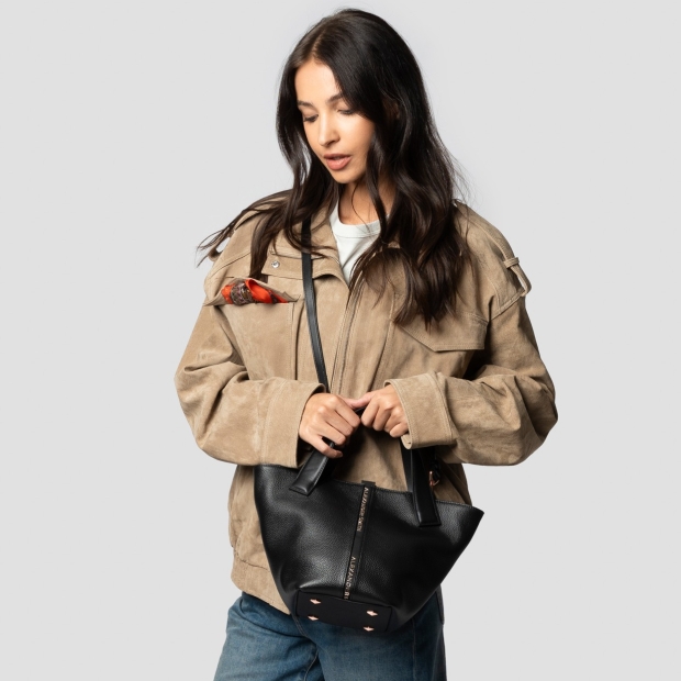 Sneakers Alexander Smith lauren small borsa a mano con tracolla in pelle bottalata nera - 2