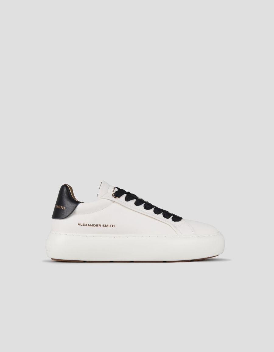 Sneakers Alexander Smith soho donna in morbida pelle bianca e dettagli neri - 1