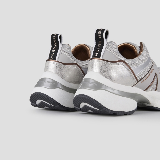 Sneakers Alexander Smith victoria donna in tessuto mesh e laminato polveroso grigio - 5