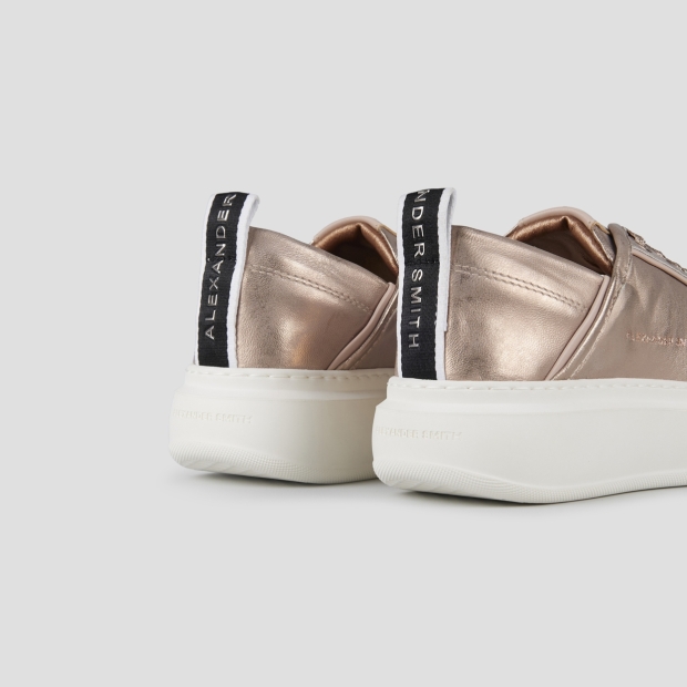 Sneakers Alexander Smith wembley donna in pelle laminata color nude - 4