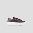 Wembley Donna in pelle bordeaux e full strass