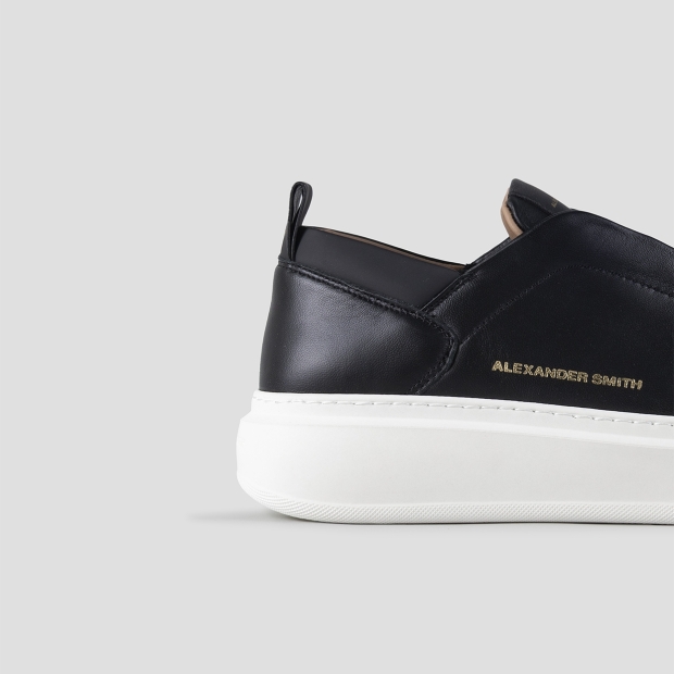 Sneakers Alexander Smith wembley slip-on uomo in morbida pelle nera - 2