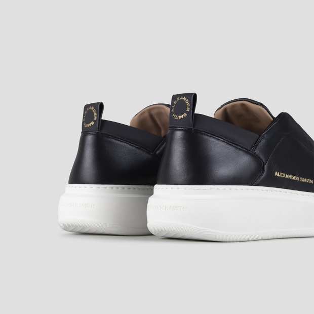 Sneakers Alexander Smith wembley slip-on uomo in morbida pelle nera - 4
