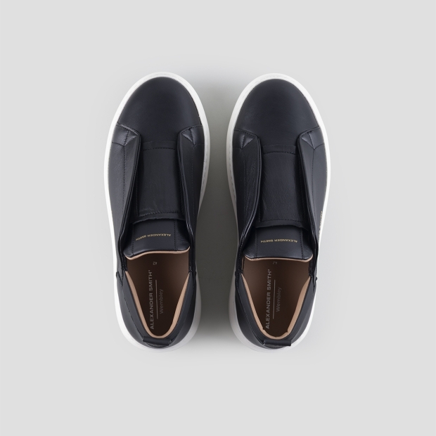 Sneakers Alexander Smith wembley slip-on uomo in morbida pelle nera - 5