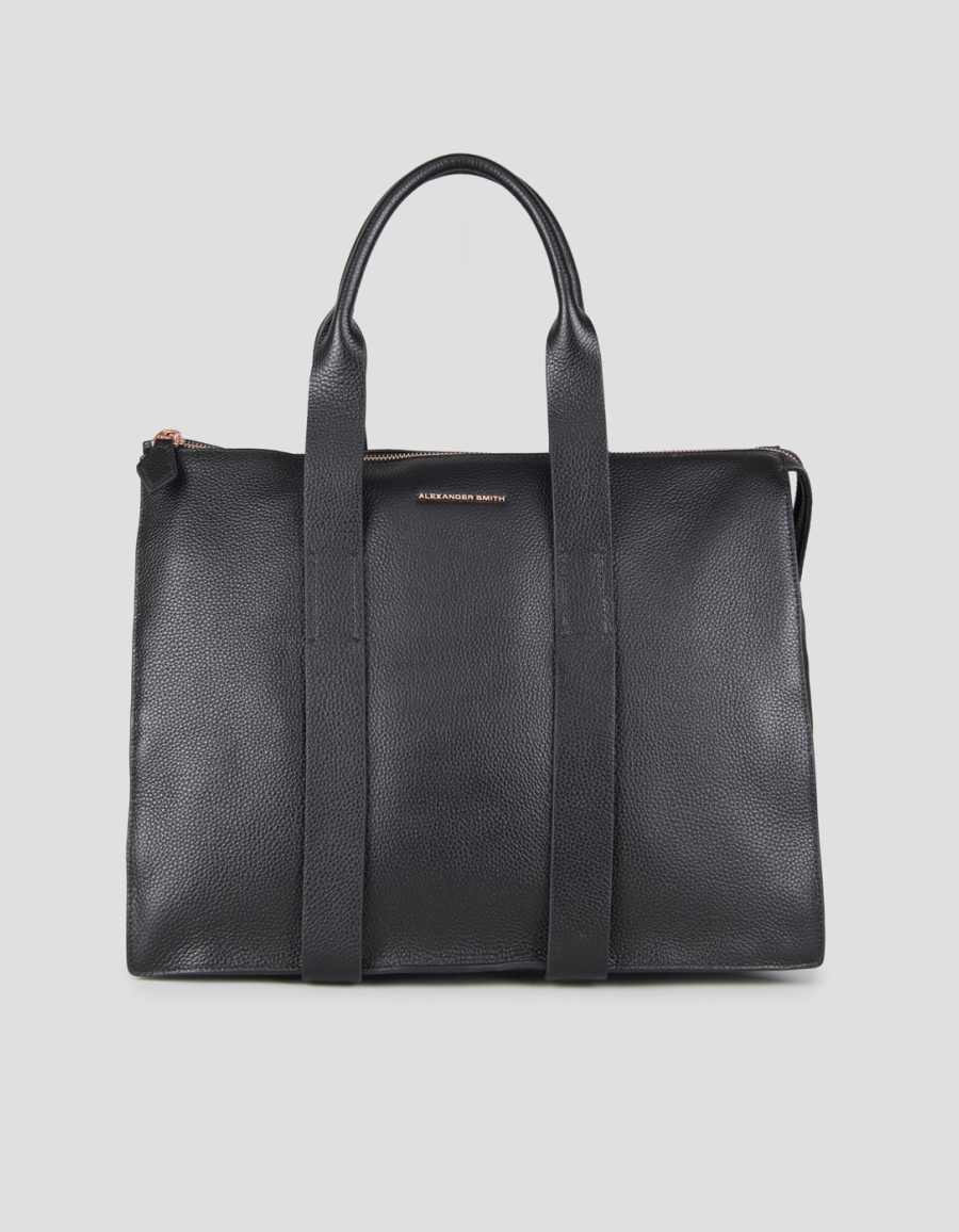 Sneakers Alexander Smith jane large borsa a mano con tracolla in pelle bottalata nera - 1