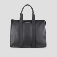 Jane Large borsa a mano con tracolla in pelle bottalata nera