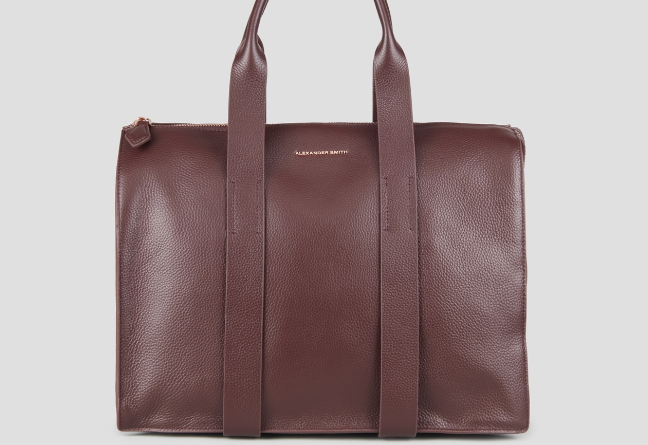 Sneakers Alexander Smith jane large borsa a mano con tracolla in pelle bottalata bordeaux - 1