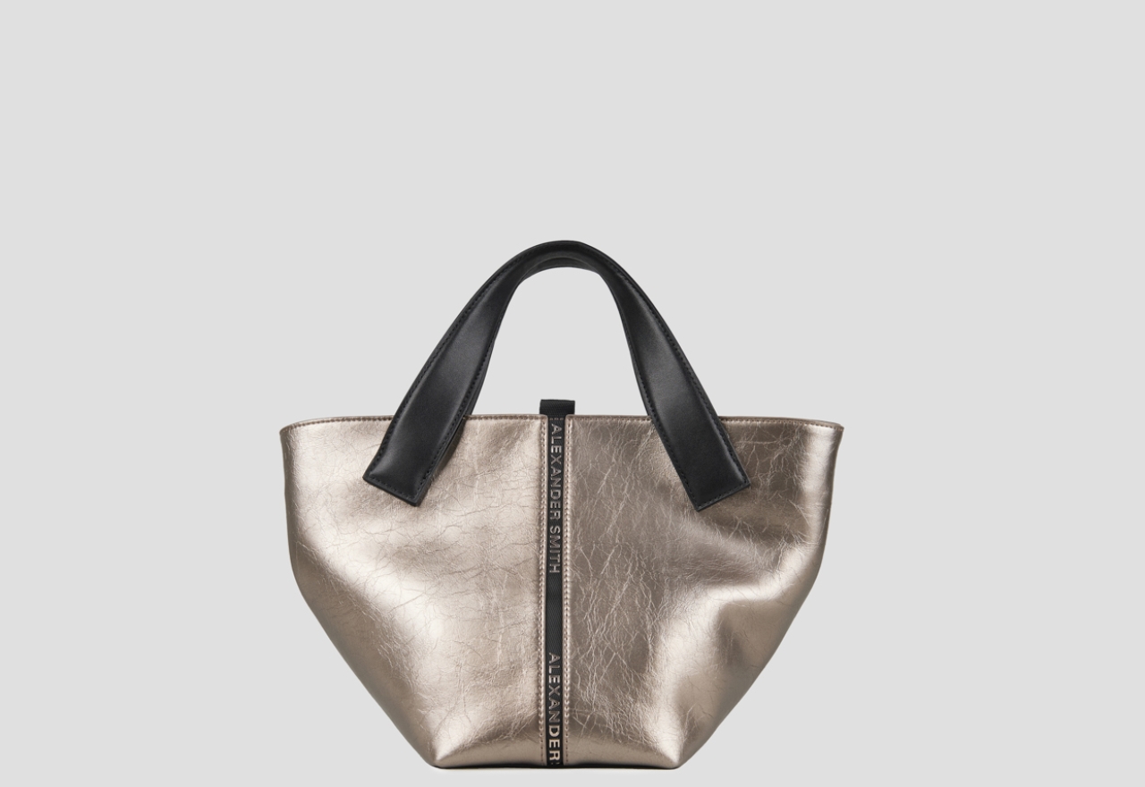 Sneakers Alexander Smith lauren small borsa a mano con tracolla in pelle laminata oro - 1