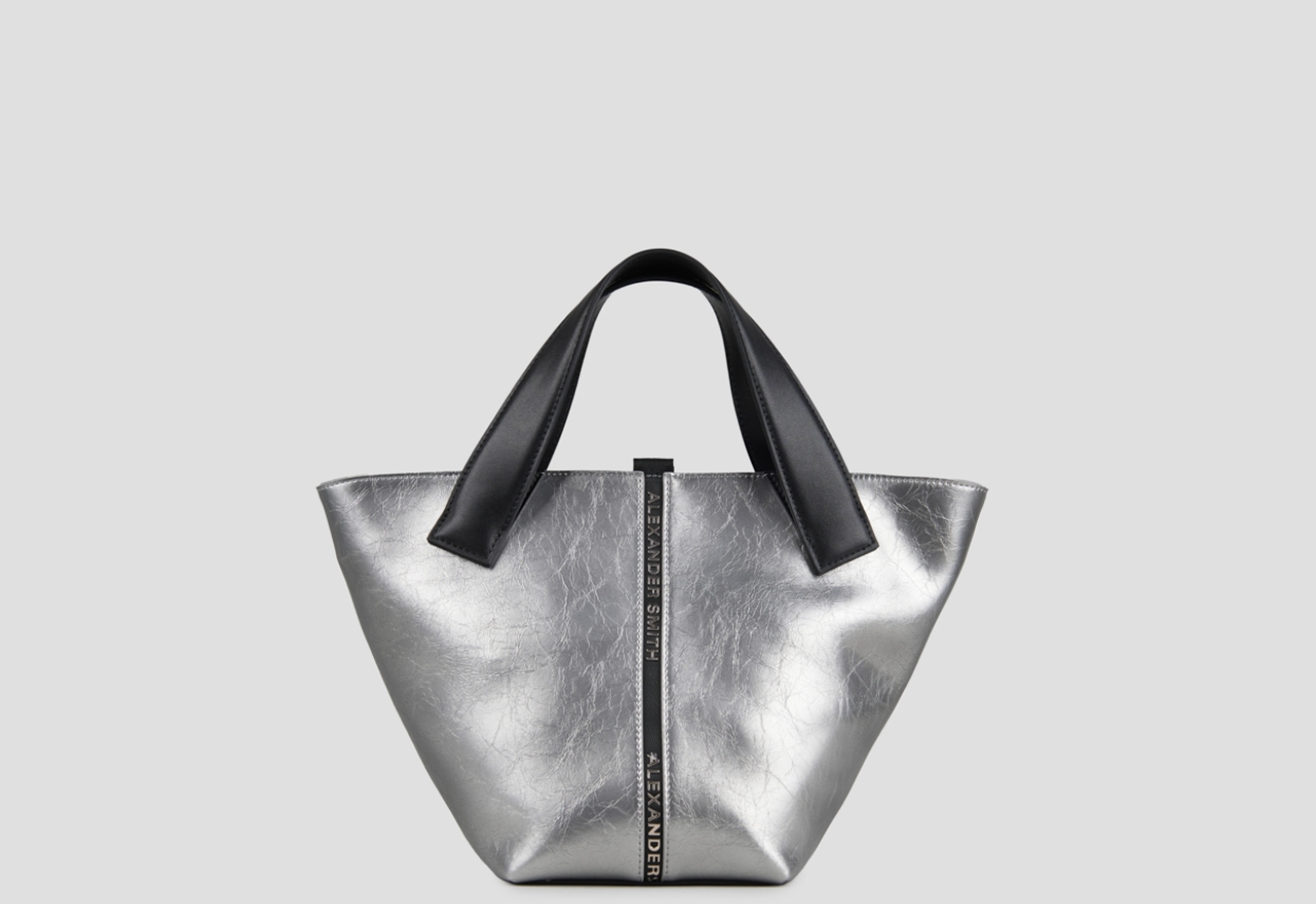 Sneakers Alexander Smith lauren small borsa a mano con tracolla in pelle laminata argento - 1