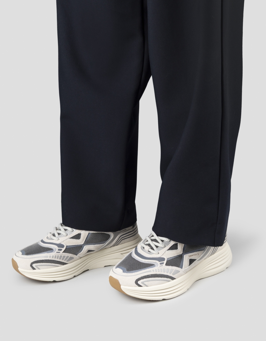 Sneakers Alexander Smith storm uomo in pelle bianca e tessuto tecnico grigio - 2