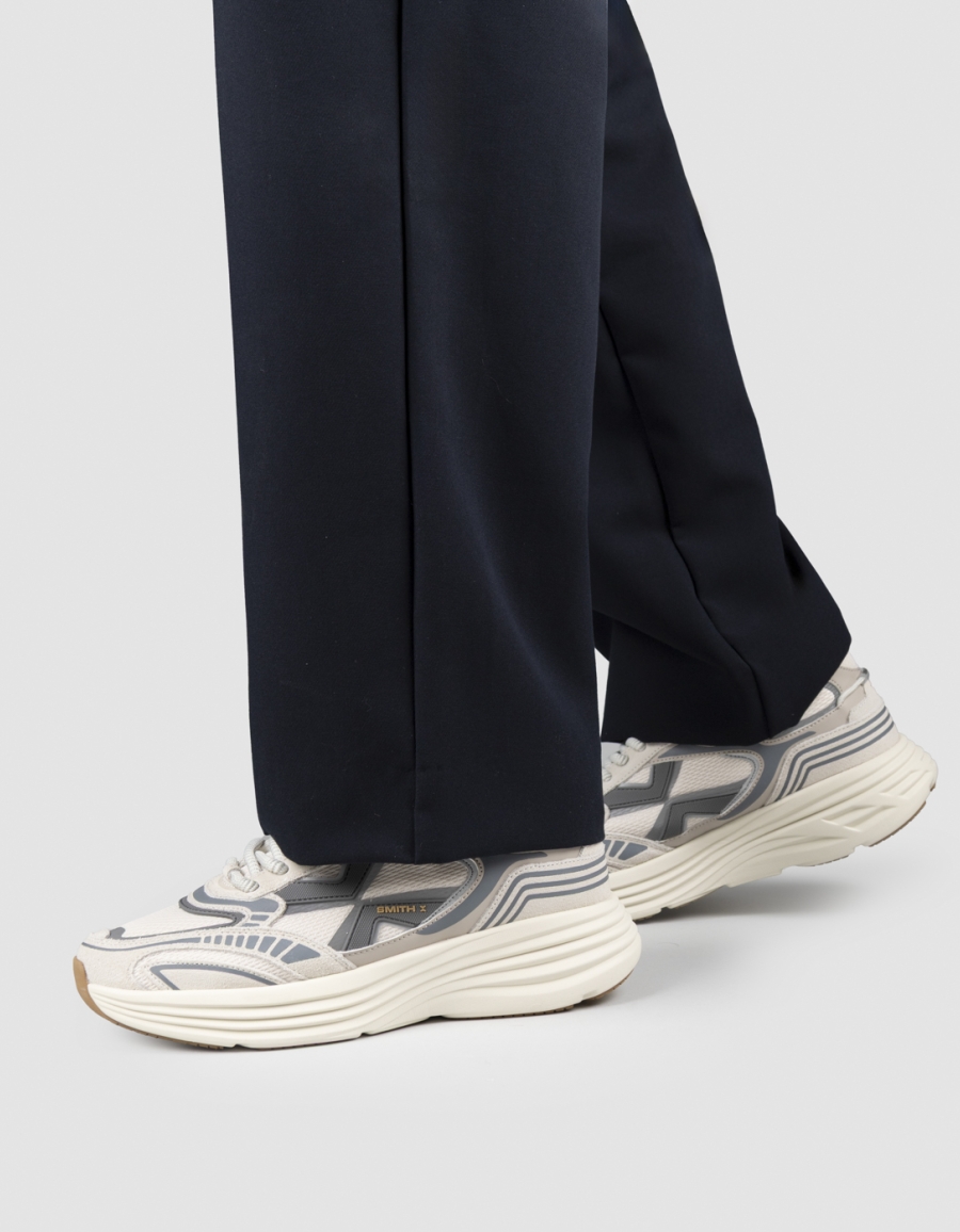 Sneakers Alexander Smith storm uomo in pelle e tessuto tecnico in bianco con dettagli grigi - 2