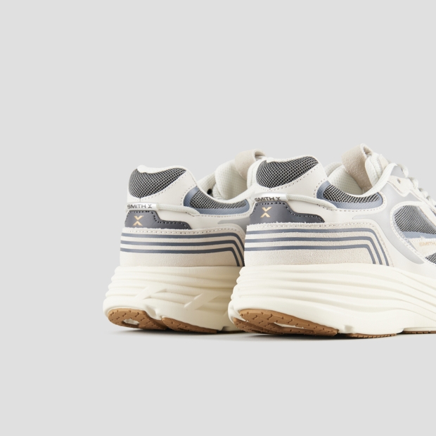 Sneakers Alexander Smith storm uomo in pelle bianca e tessuto tecnico grigio - 5