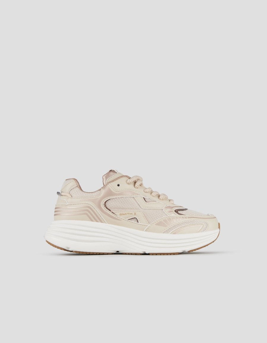 Sneakers Alexander Smith storm donna in pelle e tessuto tecnico beige - 1