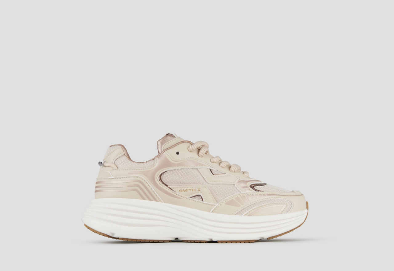 Sneakers Alexander Smith storm donna in pelle e tessuto tecnico beige - 1