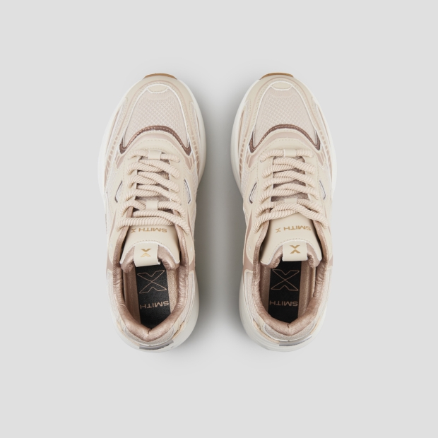 Sneakers Alexander Smith storm donna in pelle e tessuto tecnico beige - 6