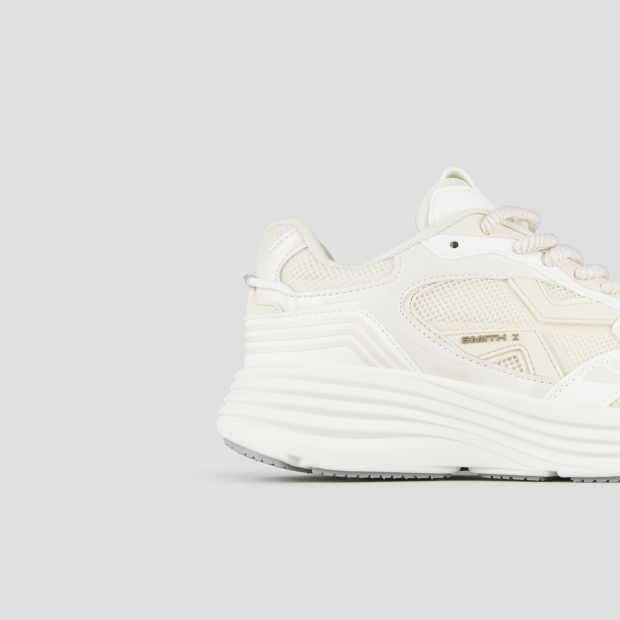 Sneakers Alexander Smith storm donna in pelle bianca e tessuto tecnico giallo chiaro - 3