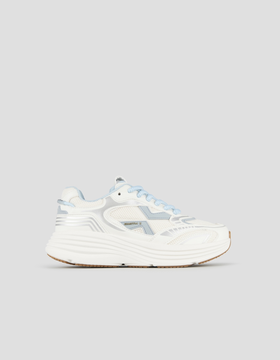 Sneakers Alexander Smith storm donna in pelle bianca e tessuto tecnico con dettagli azzurri - 1