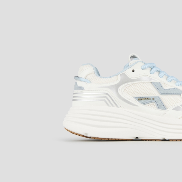 Sneakers Alexander Smith storm donna in pelle bianca e tessuto tecnico con dettagli azzurri - 3