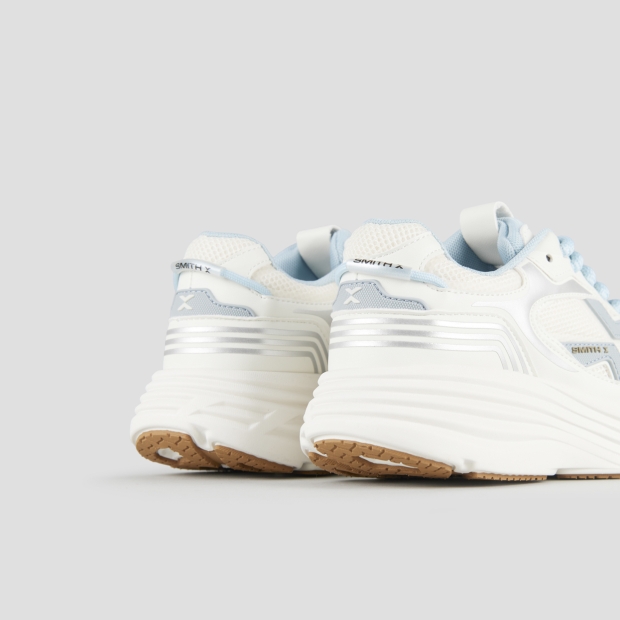 Sneakers Alexander Smith storm donna in pelle bianca e tessuto tecnico con dettagli azzurri - 5