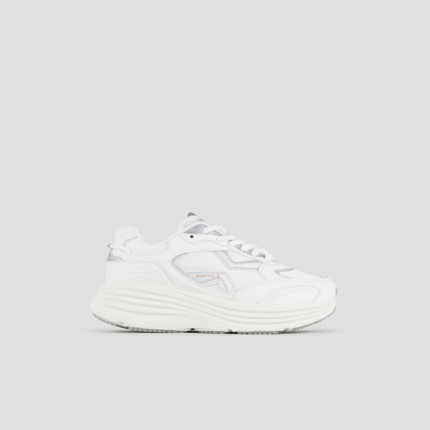 Sneakers Alexander Smith storm donna in pelle bianca e tessuto tecnico con dettagli iridescenti - 1