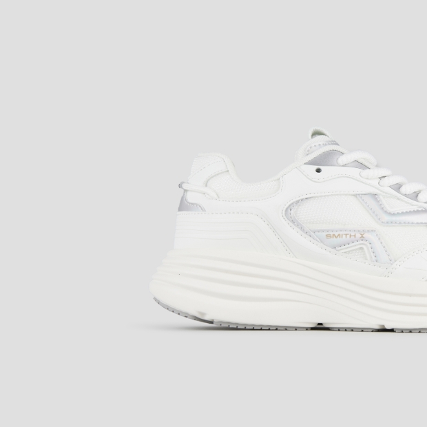 Sneakers Alexander Smith storm donna in pelle bianca e tessuto tecnico con dettagli iridescenti - 3