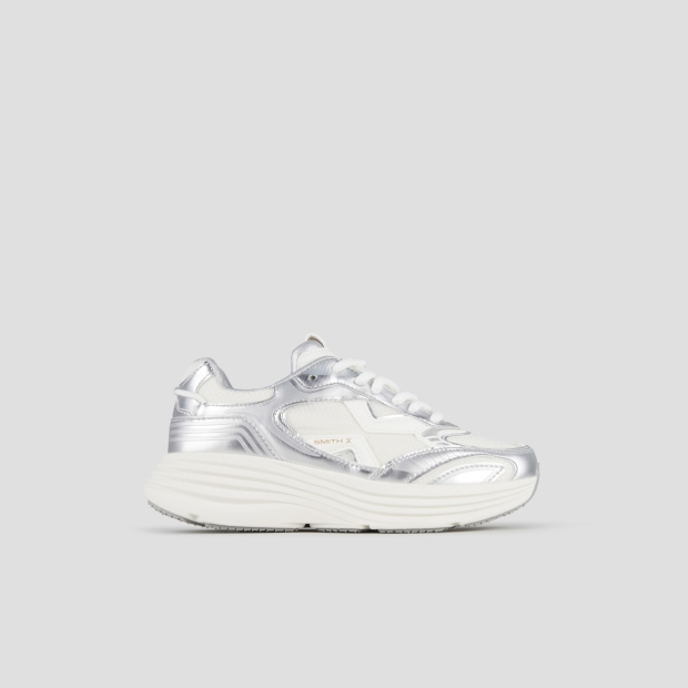 Sneakers Alexander Smith storm donna in pelle laminata argento e tessuto tecnico - 1