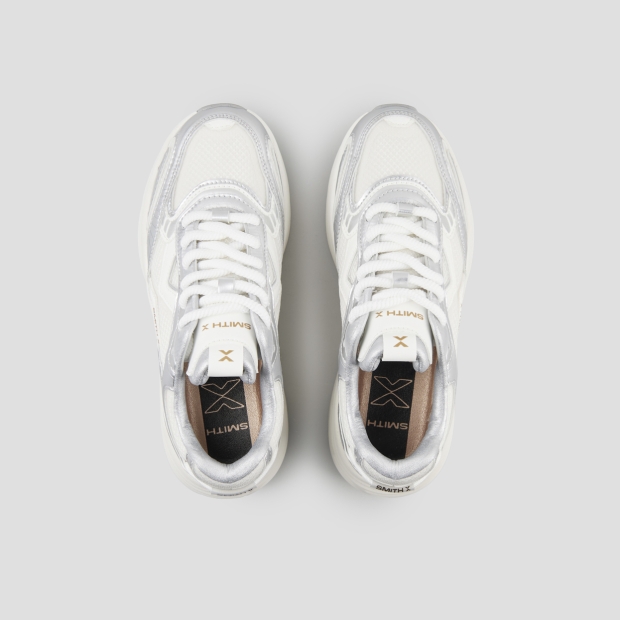 Sneakers Alexander Smith storm donna in pelle laminata argento e tessuto tecnico - 6