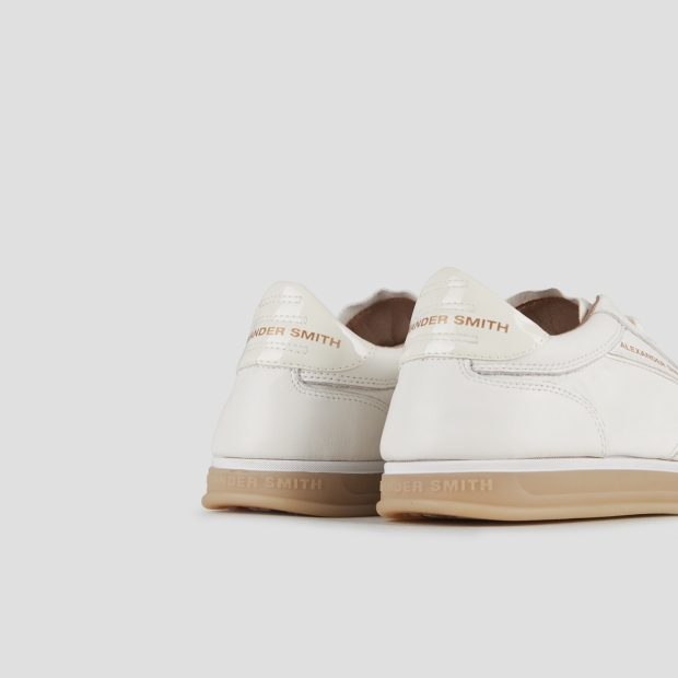 Sneakers Alexander Smith thames donna in pelle bianca e camoscio grigio - 5