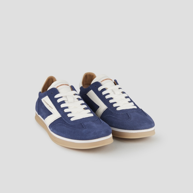 Sneakers Alexander Smith thames uomo in camoscio blu con logo bianco - 4