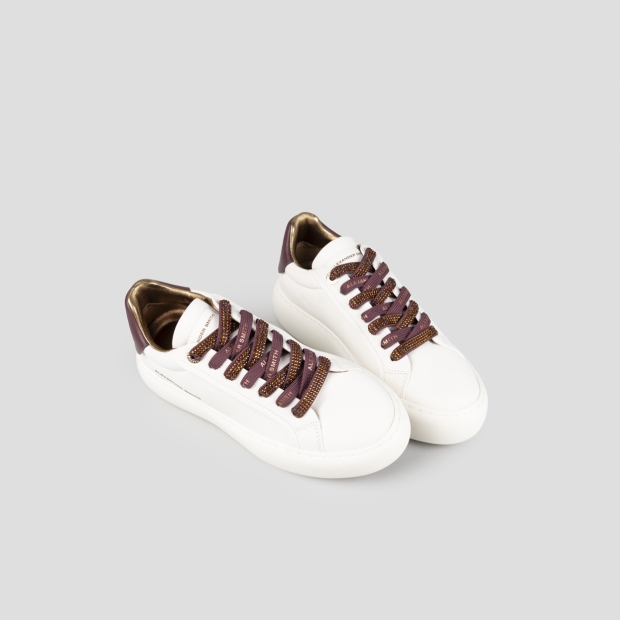 Sneakers Alexander Smith lacci donna in bordeaux full strass - 2