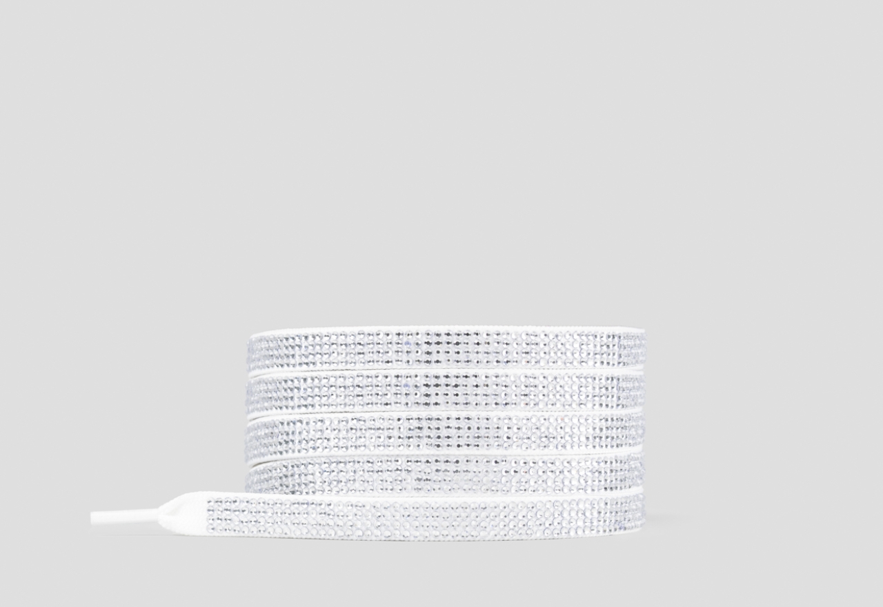 Sneakers Alexander Smith lacci donna full strass bianco e argento - 1