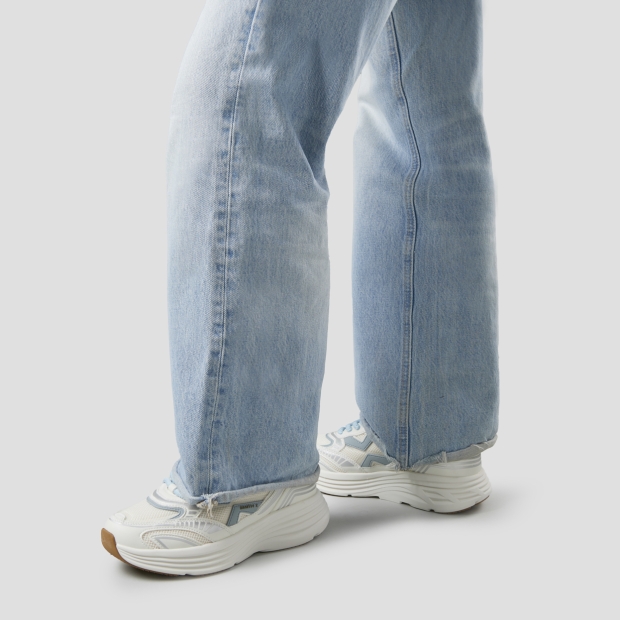 Sneakers Alexander Smith storm donna in pelle bianca e tessuto tecnico con dettagli azzurri - 2