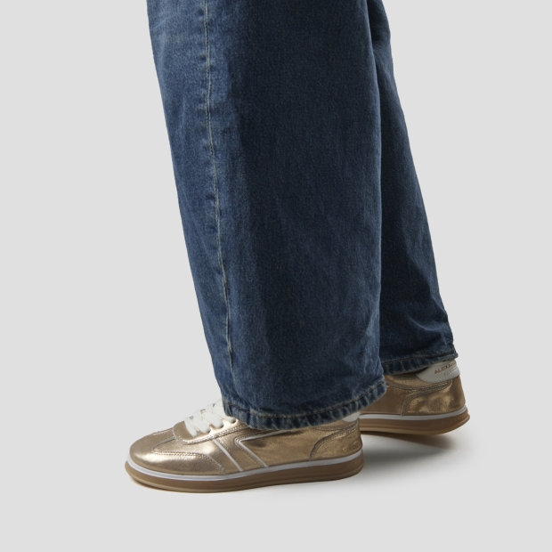 Sneakers Alexander Smith thames donna in pelle laminata oro - 2