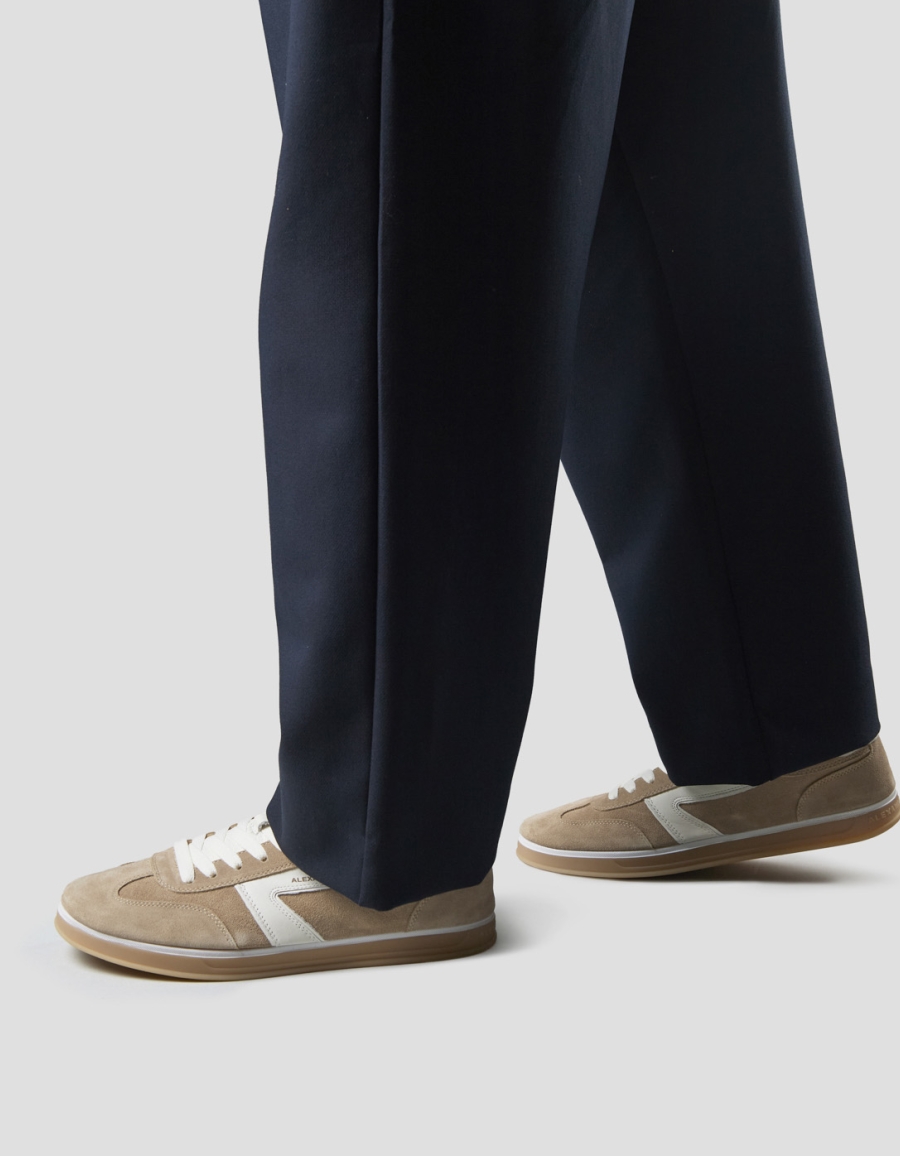 Sneakers Alexander Smith thames uomo in camoscio sabbia e logo bianco - 2