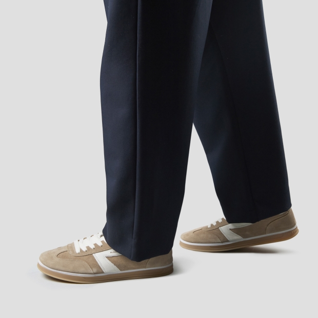 Sneakers Alexander Smith thames uomo in camoscio sabbia e logo bianco - 2