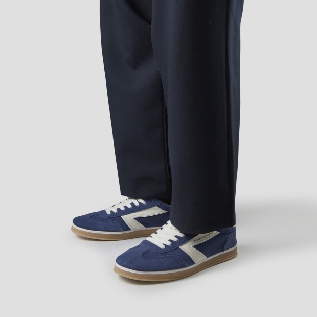 Sneakers Alexander Smith thames uomo in camoscio blu con logo bianco - 2