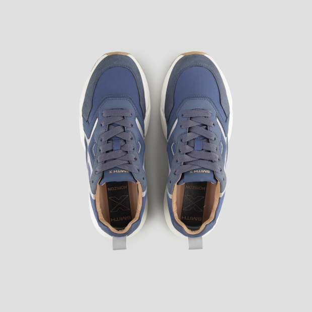 Sneakers Alexander Smith horizon uomo in blu con dettagli in suede e inserti in rip-stop - 6