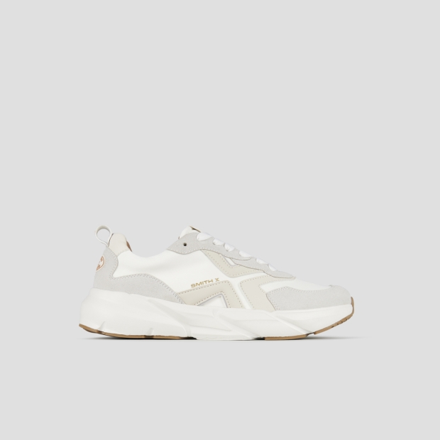 Sneakers Alexander Smith horizon uomo in bianco con inserti in suede e nylon - 1