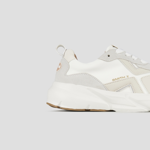 Sneakers Alexander Smith horizon uomo in bianco con inserti in suede e nylon - 3