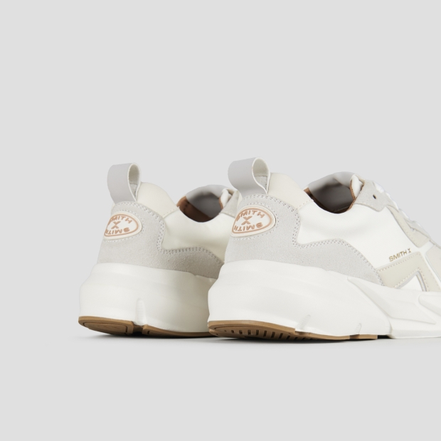 Sneakers Alexander Smith horizon uomo in bianco con inserti in suede e nylon - 5