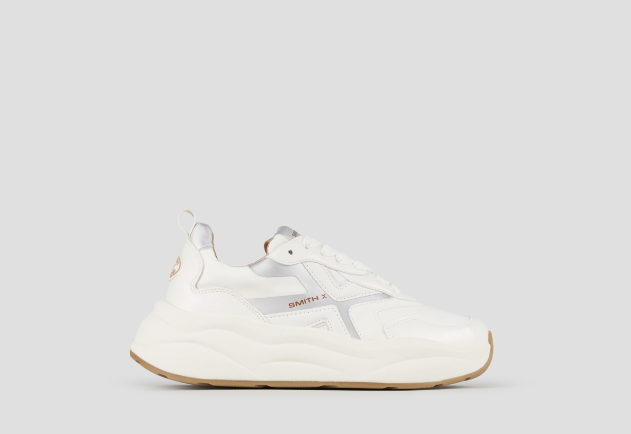 Sneakers Alexander Smith horizon donna in pelle bianca con dettagli iridescenti - 1