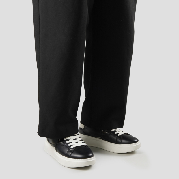 Sneakers Alexander Smith college uomo in pelle nera e tallone bianco - 2