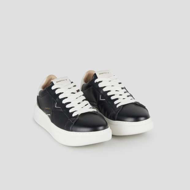 Sneakers Alexander Smith college uomo in pelle nera e tallone bianco - 4