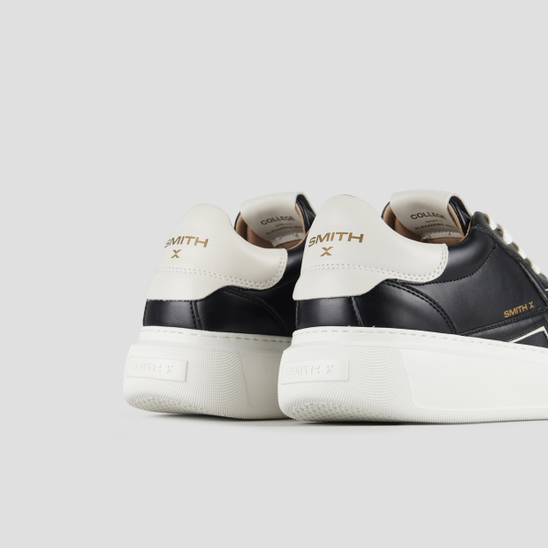 Sneakers Alexander Smith college uomo in pelle nera e tallone bianco - 5