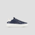 College Uomo in pelle blu e tallone bianco