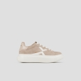College Donna in suede beige e logo bianco