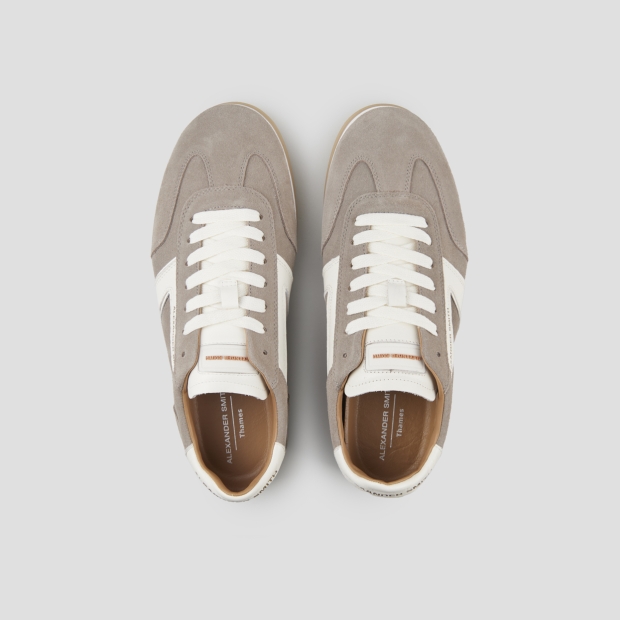 Sneakers Alexander Smith thames uomo in camoscio avorio scuro e logo bianco - 6